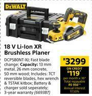 Builders Warehouse Dewalt 18V Li-Ion XR Brushless Planer DCP580NT-XJ offer