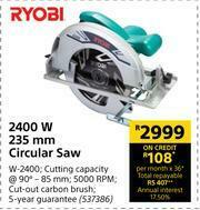Builders Warehouse Ryobi 2400W 235mm Circular saw offer