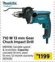 Builders Warehouse Makita 710W 13mm Gear Chuck Impact Drill offer