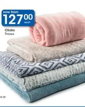 Clicks Clicks Throws offer