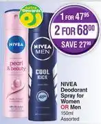 Dis-Chem Nivea Deodorant Spray For Women Or Men Assorted-150ml offer