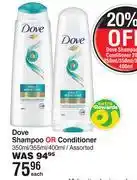 Dis-Chem Dove Shampoo Or Conditioner Assorted-350ml/355ml/400ml offer