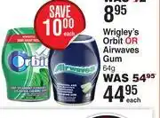 Dis-Chem Wrigley's Orbit Or Airwaves Gum-64g Each offer