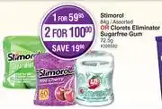 Dis-Chem Stimorol 84g Or Clorets Eliminator Sugarfree Gum 72.5g-For 1 offer