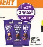 Dis-Chem Cadbury Chocolate Slabs Assorted-80g offer