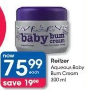 Clicks Reitzer Aqueous Baby Bum Cream 300 ml offer