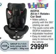 Dis-Chem Baby Things ISOFIX All In 1 Rotate+ Car Seat offer