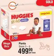 Dis-Chem Huggies Gold Pants Mega Box Sizes 3-6-Per Box offer