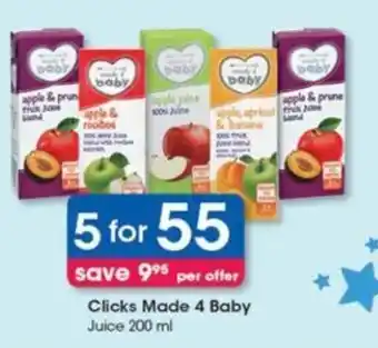 Clicks Clicks Made 4 Baby Juice 200 ml offer