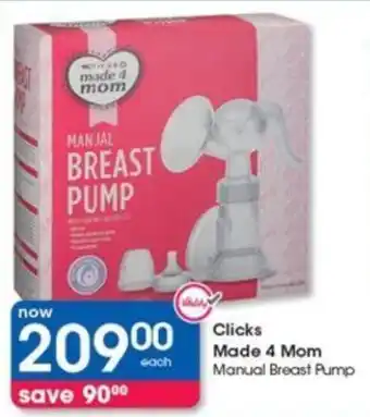 Clicks Clicks Made 4 Mom Manual Breast Pump offer