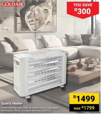 Builders Warehouse Goldair Quartz Heater offer