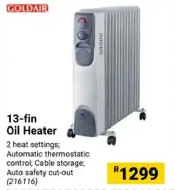 Builders Warehouse GOLDAIR 13-fin Oil Heater offer