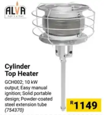 Builders Warehouse ALVA Cylinder Top Heater offer