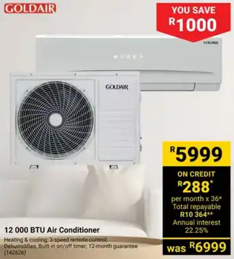 Builders Warehouse GOLDAIR 12 000 BTU Air Conditioner offer