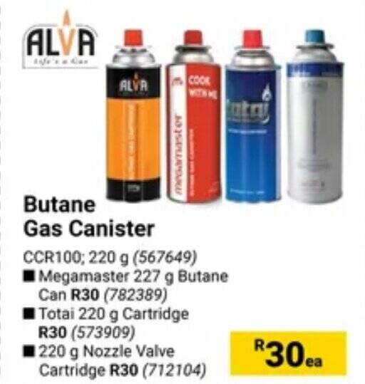 ALVA Butane Gas Canister offer at Builders Warehouse