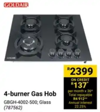 Builders Warehouse GOLDAIR 4-burner Gas Hob offer