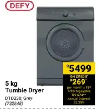 Builders Warehouse DEFY 5 kg Tumble Dryer offer