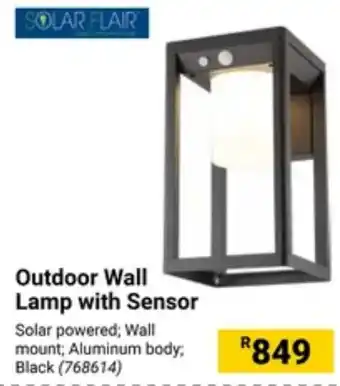 Builders Warehouse SOLAR FLAIR Outdoor Wall Lamp with Sensor offer