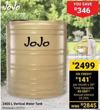 Builders Warehouse JoJo 2400 L Vertical Water Tank offer