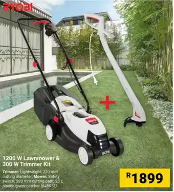 Builders Warehouse Ryobi 1200 W Lawnmower & 300 W Trimmer Kit offer