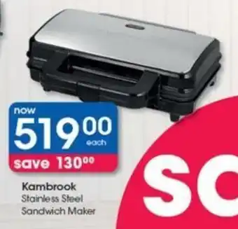 Clicks Kambrook Stainless Steel Sandwich Maker offer