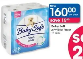 Clicks Baby Soft 2-Ply Toilet Paper 18 Rolls offer