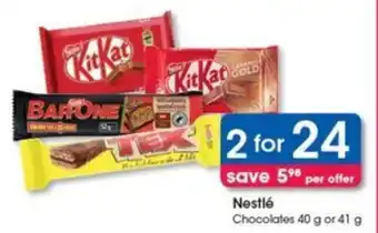 Clicks Nestle Chocolates 40g or 41g offer