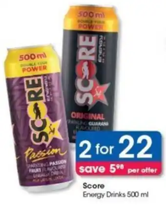 Clicks Score Energy Drinks 500 ml offer