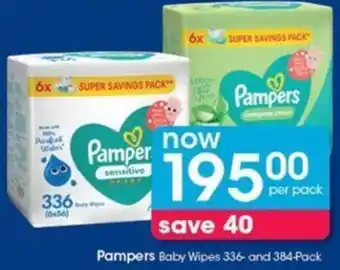 Clicks Pampers Baby Wipes 336- and 384-Pack offer