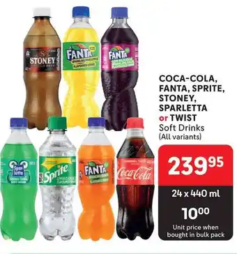 Makro COCA-COLA, FANTA, SPRITE, STONEY, SPARLETTA or TWIST offer