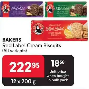 Makro BAKERS Red Label Cream Biscuits (All variants) offer