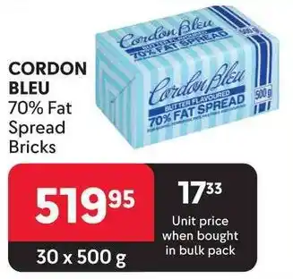 Makro Cordon Bleu 70% Fat Spread Bricks offer