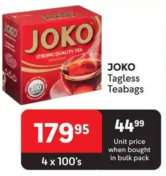 Makro JOKO Tagless Teabags offer