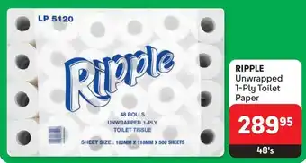 Makro RIPPLE Unwrapped 1-Ply Toilet Paper offer