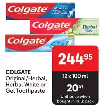 Makro COLGATE Original/Herbal, Herbal White or Gel Toothpaste offer