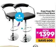 Game Koga Hugo Bar Stool 2 Pack Black offer