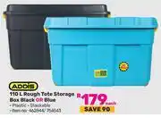 Game Addis 110L Rough Tote Storage Box Black Or Blue-Each offer