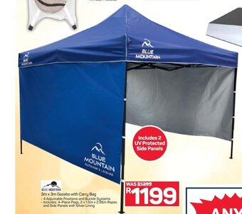 Pick n Pay Hypermarket Blue Mountain 3m x 3m Gazebo with Carry Bag offer