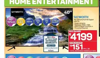 Pick n Pay Hypermarket Skyworth - 40" Full HD Digital LED TV offer