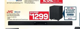 Pick n Pay Hypermarket JVC - 2.1 Channel Soundbar with Wired Subwoofer offer