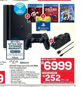 Pick n Pay Hypermarket PS4 - 500GB Mega Game Bundle Plus Twin Charging Dock offer