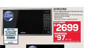 Pick n Pay Hypermarket Samsung - 55 Litre Black Electronic Microwave Oven offer