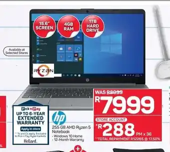 Pick n Pay Hypermarket Hp - 255GB AMD Ryzen 5 Notebook offer