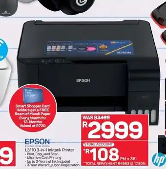 Pick n Pay Hypermarket Epson - L3110 3-in-1 Inktank Printer offer