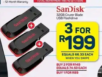 Pick n Pay Hypermarket Sandisk - 32GB Cruzer Blade USB Flashdrive offer