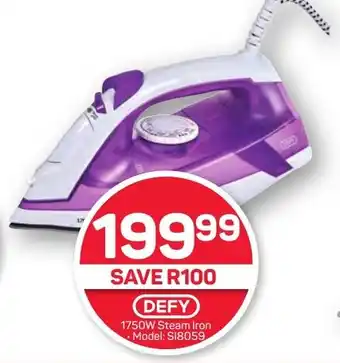 Pick n Pay Defy 1750W Steam Iron Model: SI8059 offer