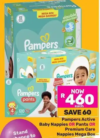 Game Pampers Baby Nappies OR Pants OR Premium Care Nappies Mega Box offer