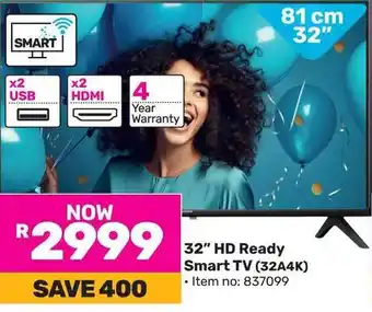 Game Hisense 32" HD Ready Smart TV (32A4K) offer