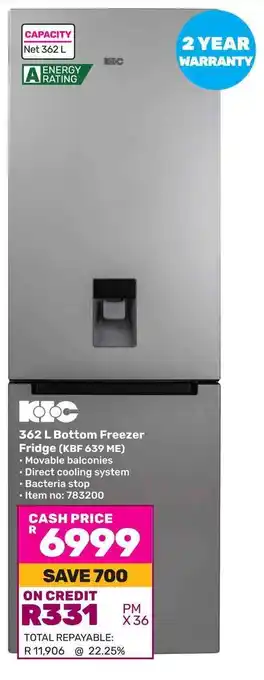 Game KIC 362 L Bottom Freezer Fridge (KBF 639 ME) offer