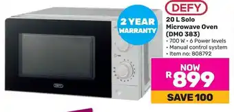 Game Defy 20L Solo Microwave Oven (DMO 383) offer